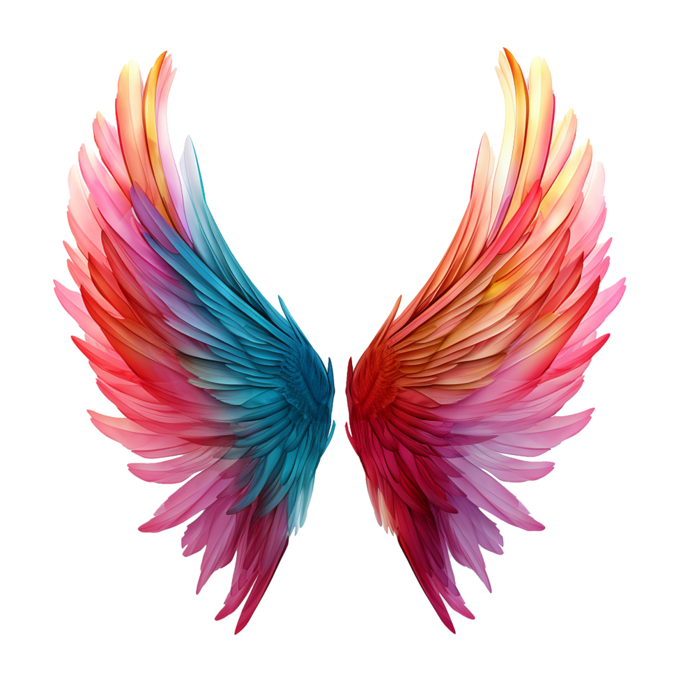 AI generated Color wing png isolated on transparent background