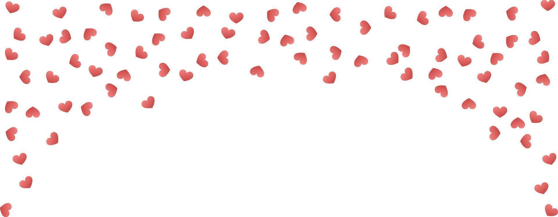 Red heart confetti background for Valentine's Day isolated on white background vector