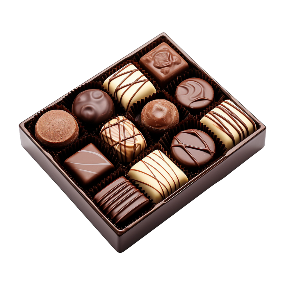 AI generated Chocolate candy box isolated on transparent background png