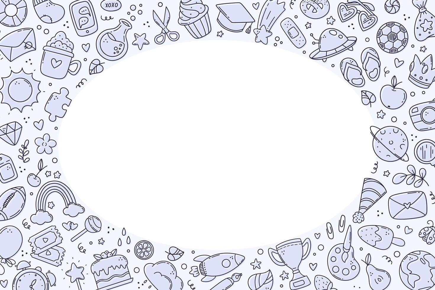 Cute doodle sketch framed background vector