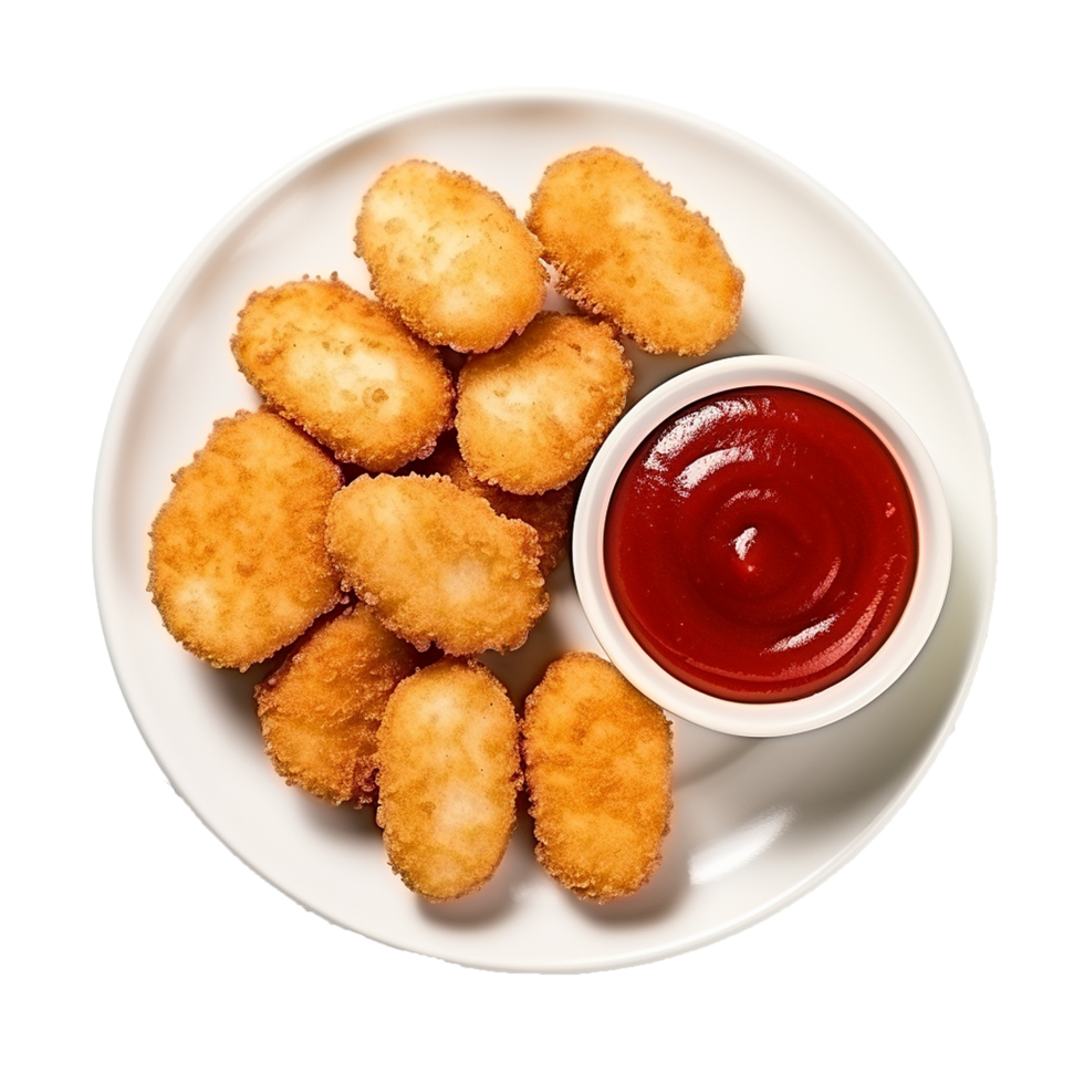 AI generated Tasty chicken nuggets png isolated on transparent ...