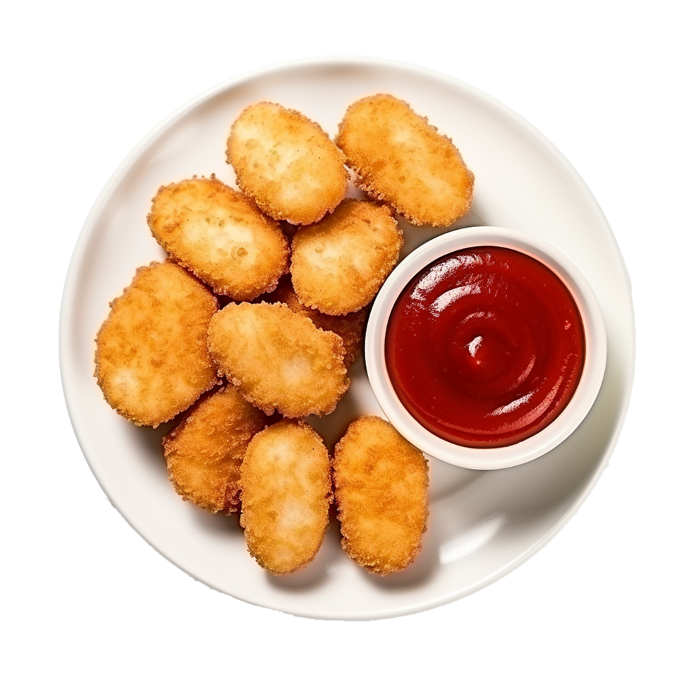 ai generiert lecker Hähnchen Nuggets png isoliert auf transparent Hintergrund