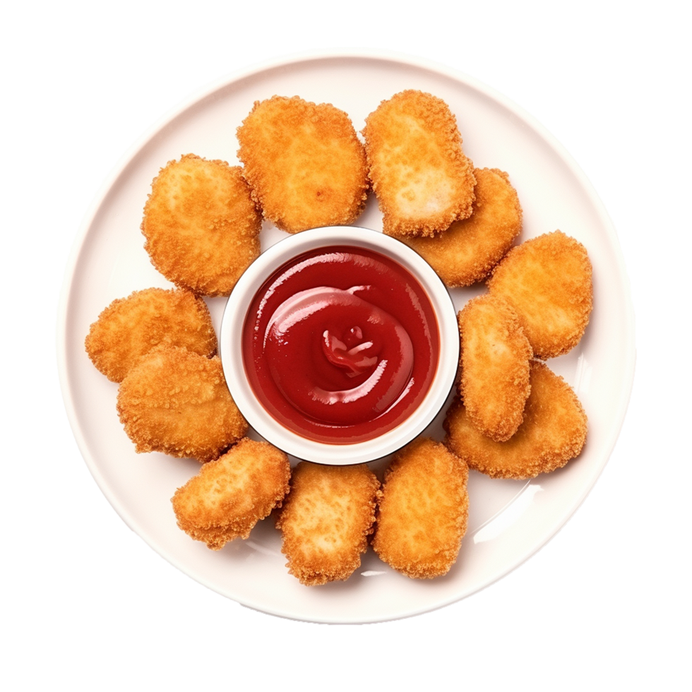AI generated Tasty chicken nuggets png isolated on transparent ...