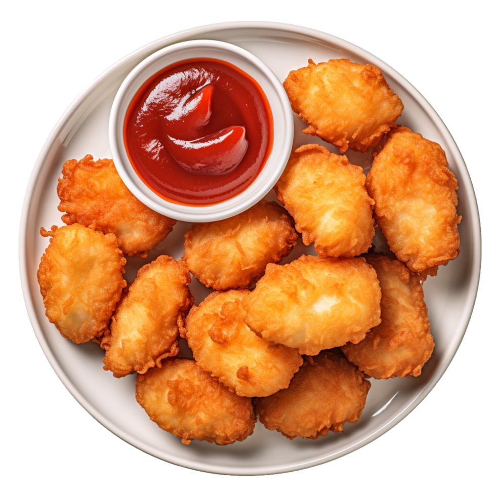 AI generated Tasty chicken nuggets png isolated on transparent background