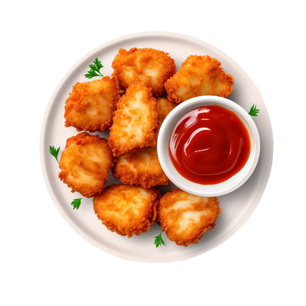 AI generated Tasty chicken nuggets png isolated on transparent ...