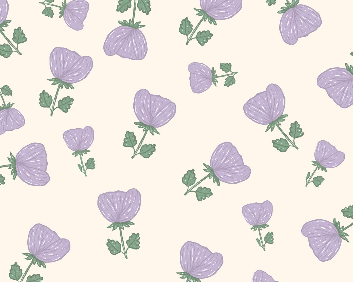 Purple flowers pattern design for templates. vector