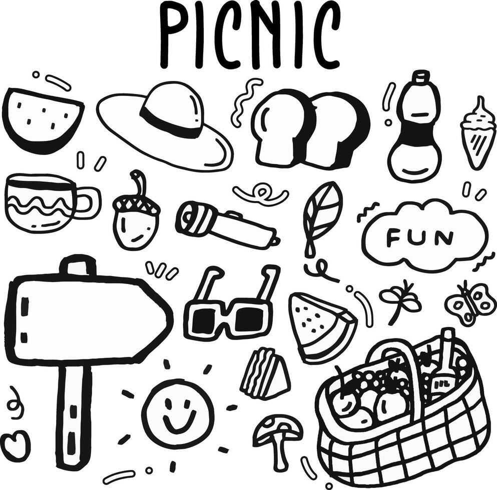 Picnic element design for templates. vector