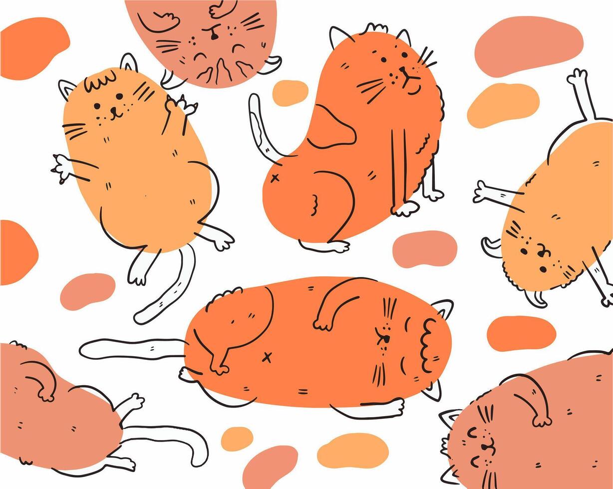 cat pattern design for templates. vector