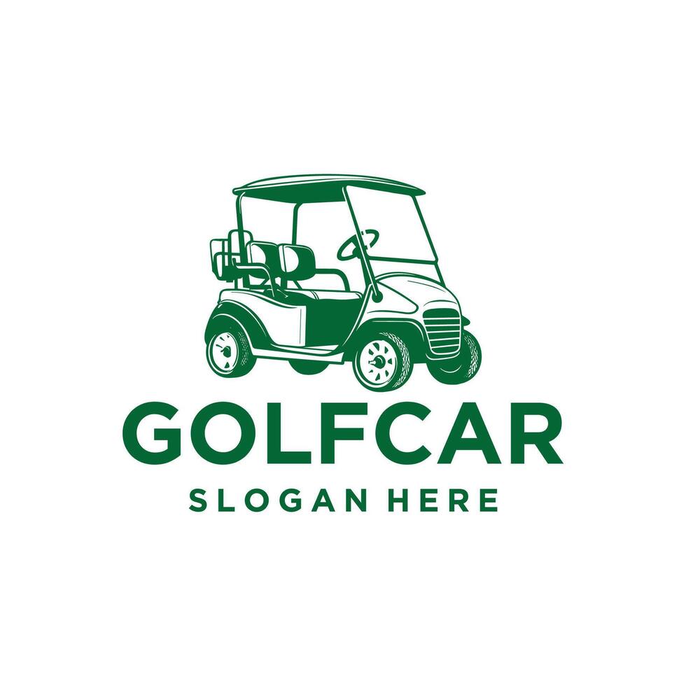 Golf car logo vector
