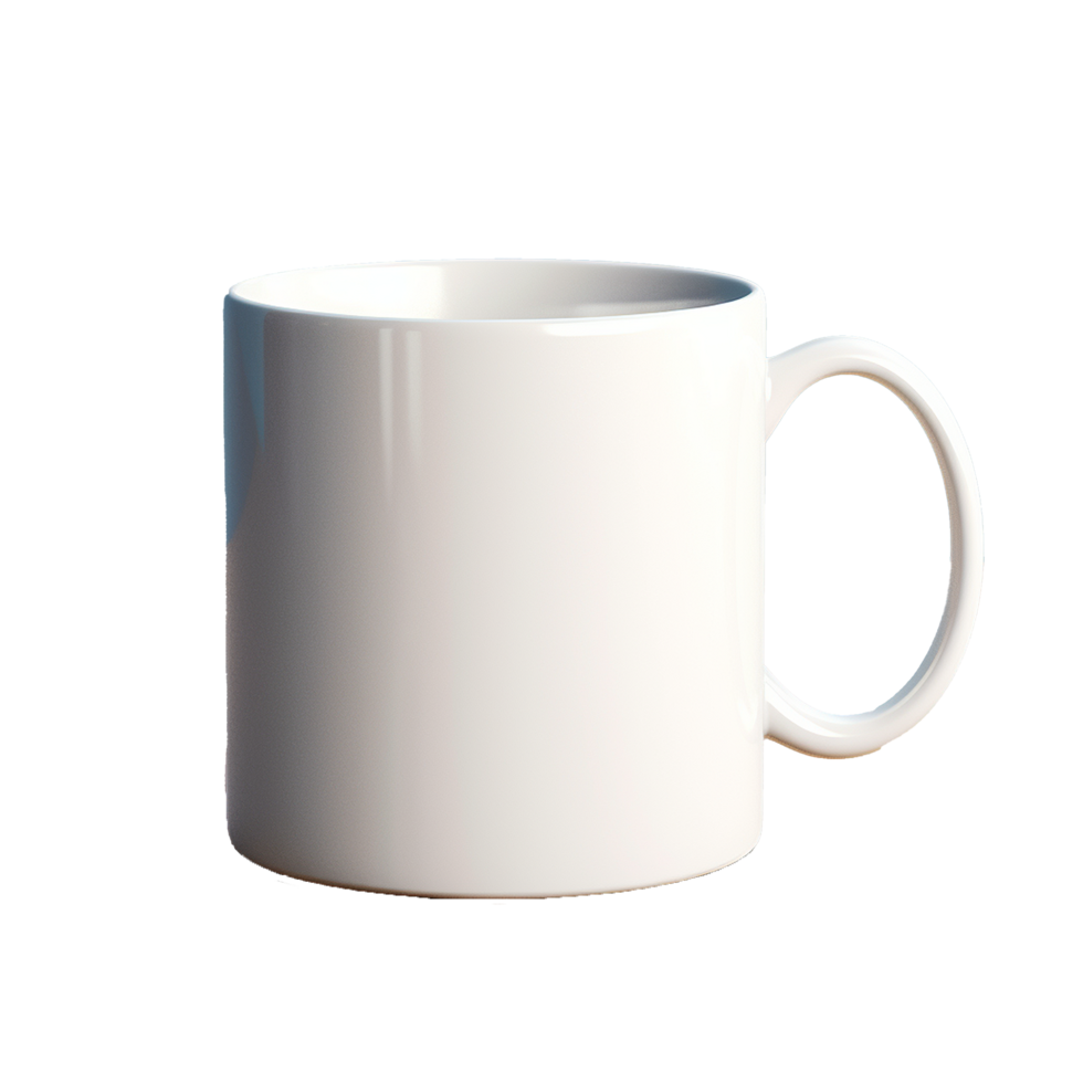 AI generated White mug png isolated on transparent background