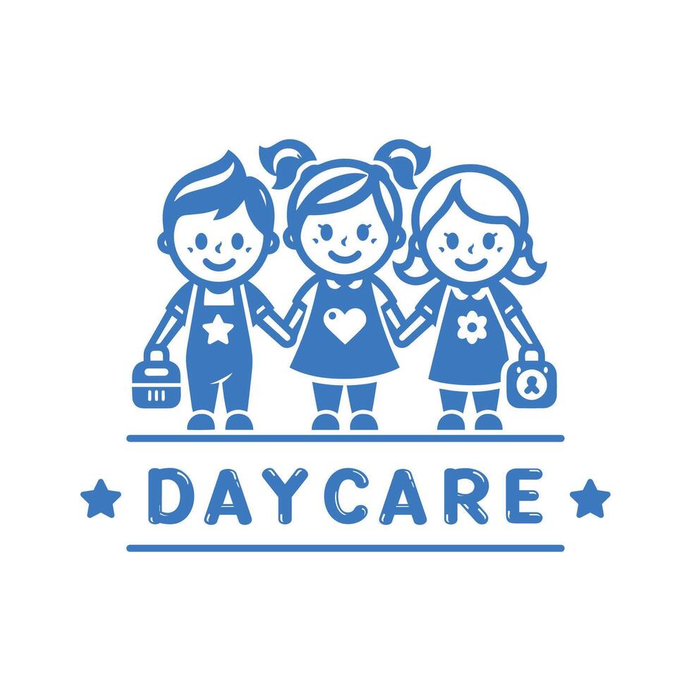 Daycare logo icon,Childcare logo,Kindergarten logo school concept isolated silhouette vector illustration