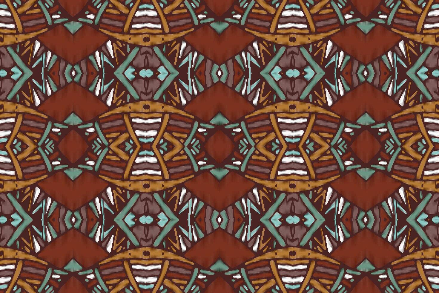 tela ikat de patrones sin fisuras estilo de bordado tradicional étnico geométrico. diseño para fondo, alfombra, estera, sarong, ropa, ilustración vectorial. vector