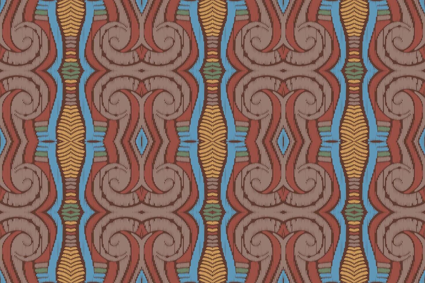 tela ikat de patrones sin fisuras estilo de bordado tradicional étnico geométrico. diseño para fondo, alfombra, estera, sarong, ropa, ilustración vectorial. vector