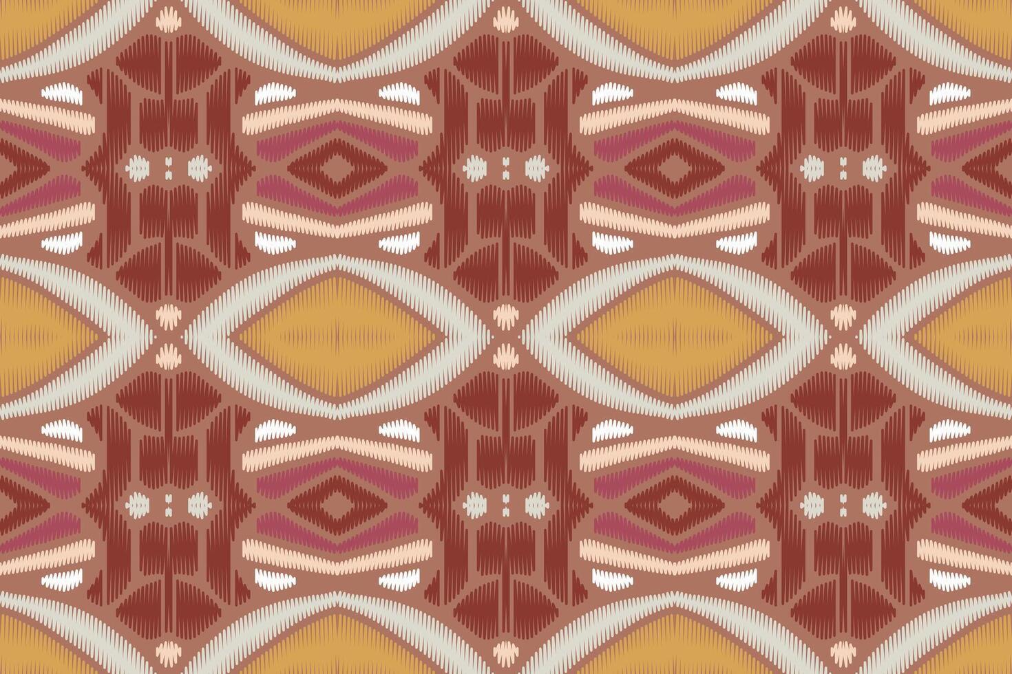 tela ikat de patrones sin fisuras estilo de bordado tradicional étnico geométrico. diseño para fondo, alfombra, estera, sarong, ropa, ilustración vectorial. vector