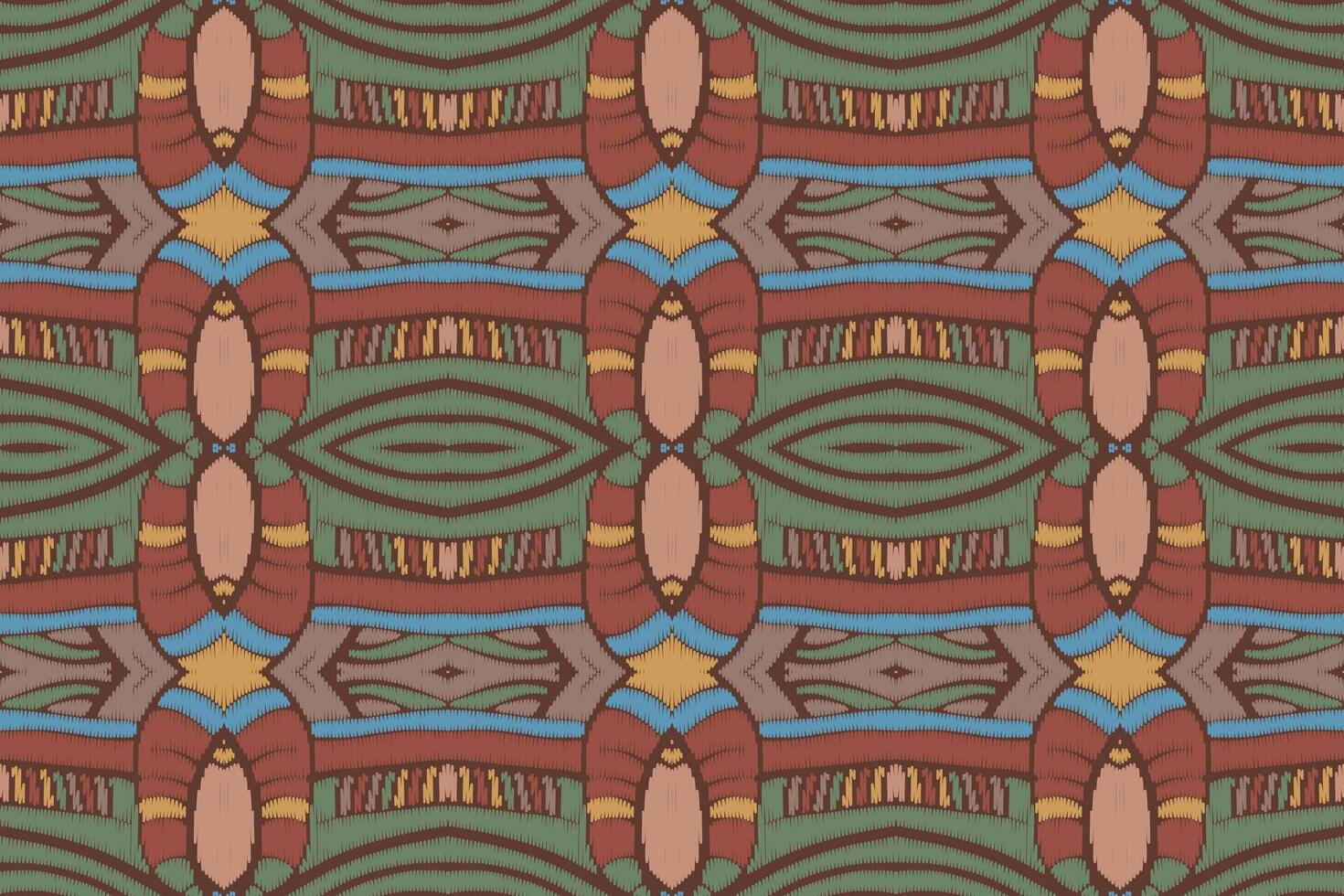 tela ikat de patrones sin fisuras estilo de bordado tradicional étnico geométrico. diseño para fondo, alfombra, estera, sarong, ropa, ilustración vectorial. vector