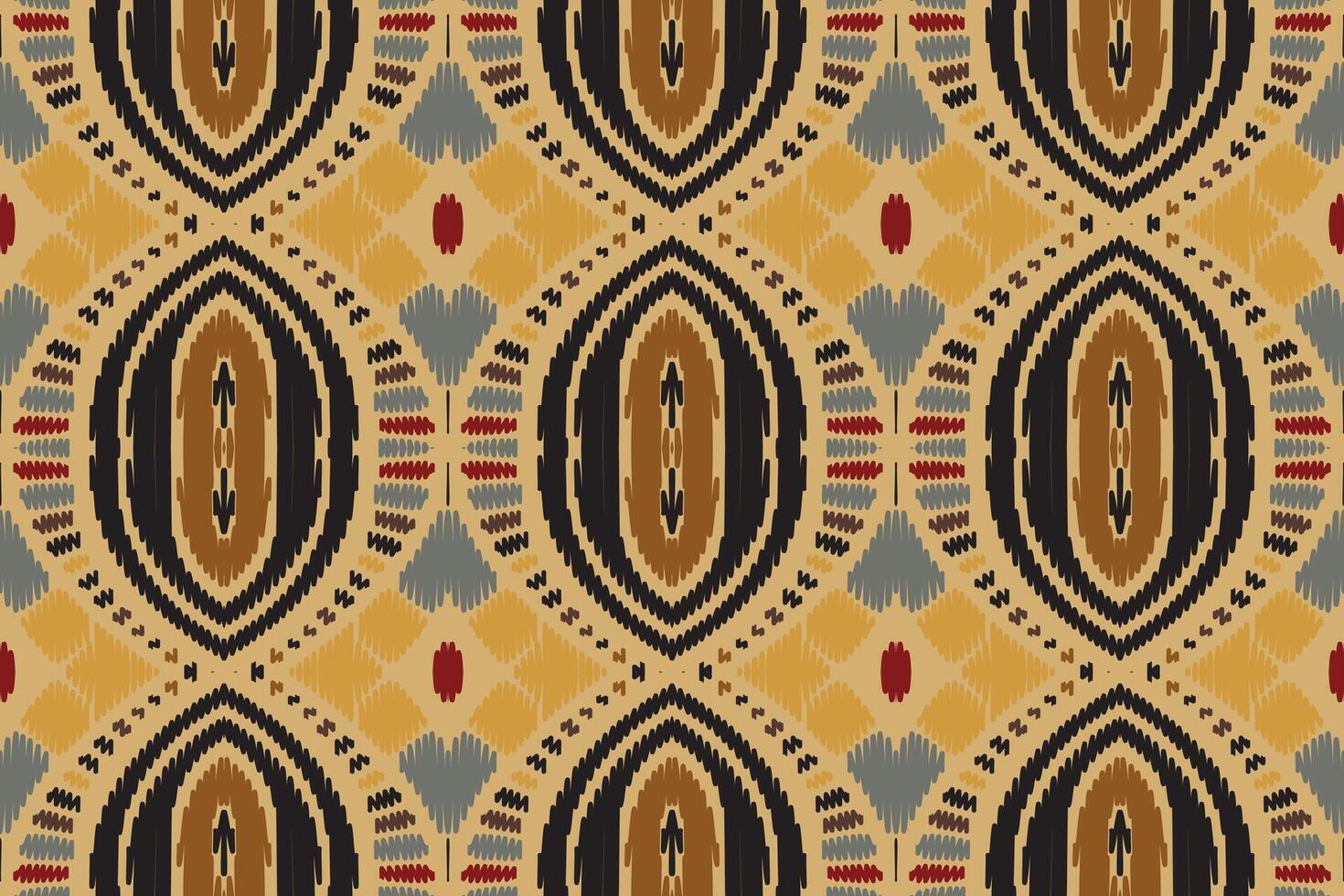 patrón étnico ikat sin costuras en tribal. diseño para fondo, papel pintado, ilustración vectorial, tela, ropa, moqueta, textil, batik, bordado. vector