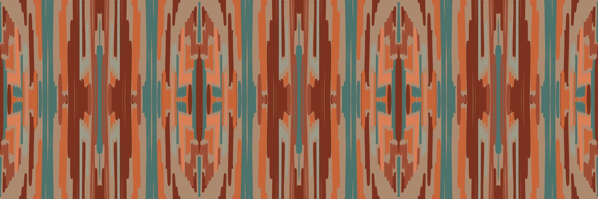 arte de patrones étnicos abstractos. patrón sin costuras ikat en tribal. diseño para fondo, papel tapiz, ilustración vectorial, tela, ropa, alfombra, bordado. vector