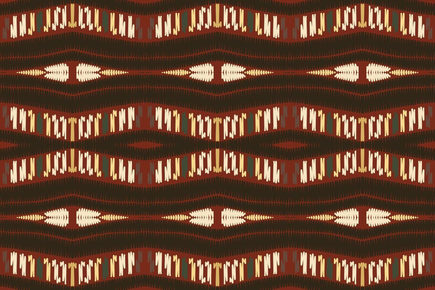 patrón étnico ikat sin costuras en tribal. diseño para fondo, papel pintado, ilustración vectorial, tela, ropa, moqueta, textil, batik, bordado. vector