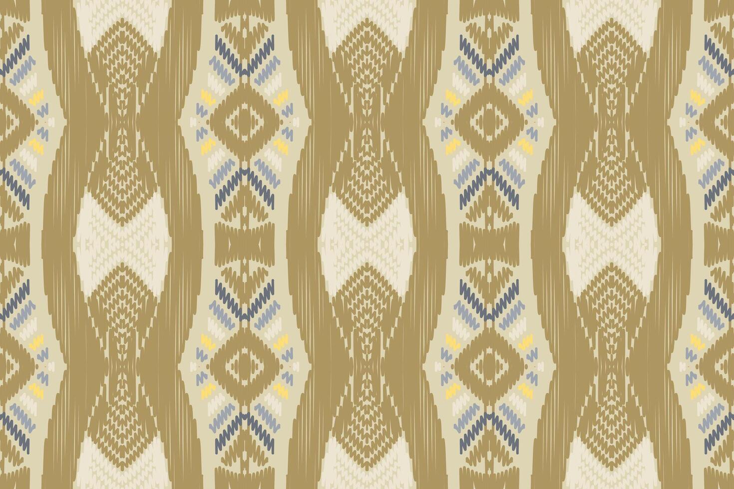 patrón étnico ikat sin costuras en tribal. diseño para fondo, papel pintado, ilustración vectorial, tela, ropa, moqueta, textil, batik, bordado. vector