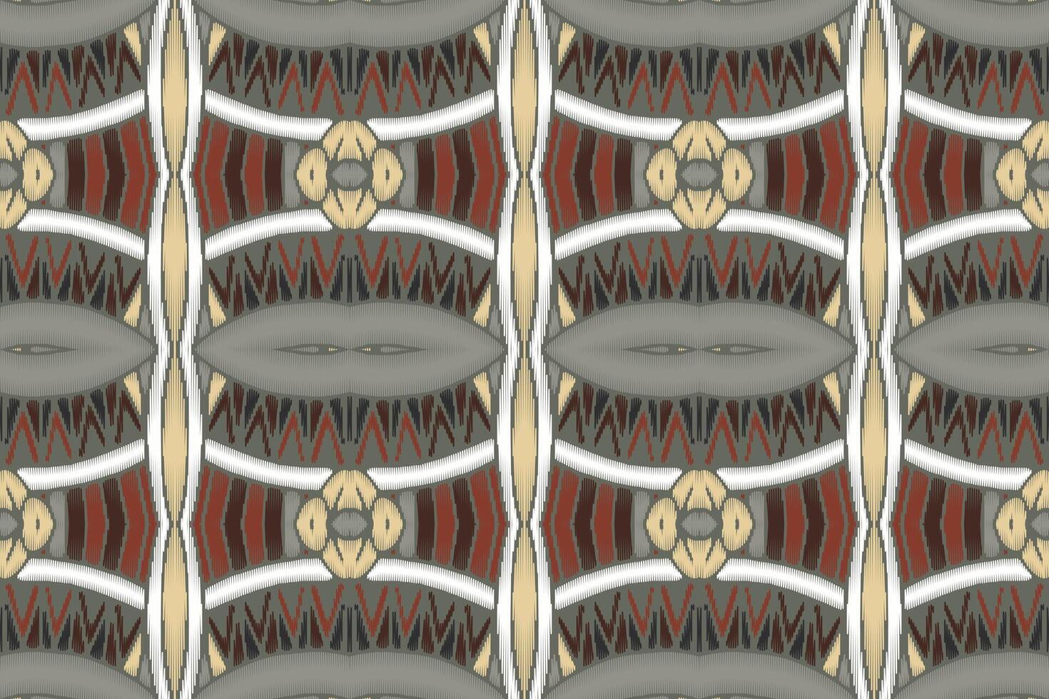 tela ikat de patrones sin fisuras estilo de bordado tradicional étnico geométrico. diseño para fondo, alfombra, estera, sarong, ropa, ilustración vectorial. vector