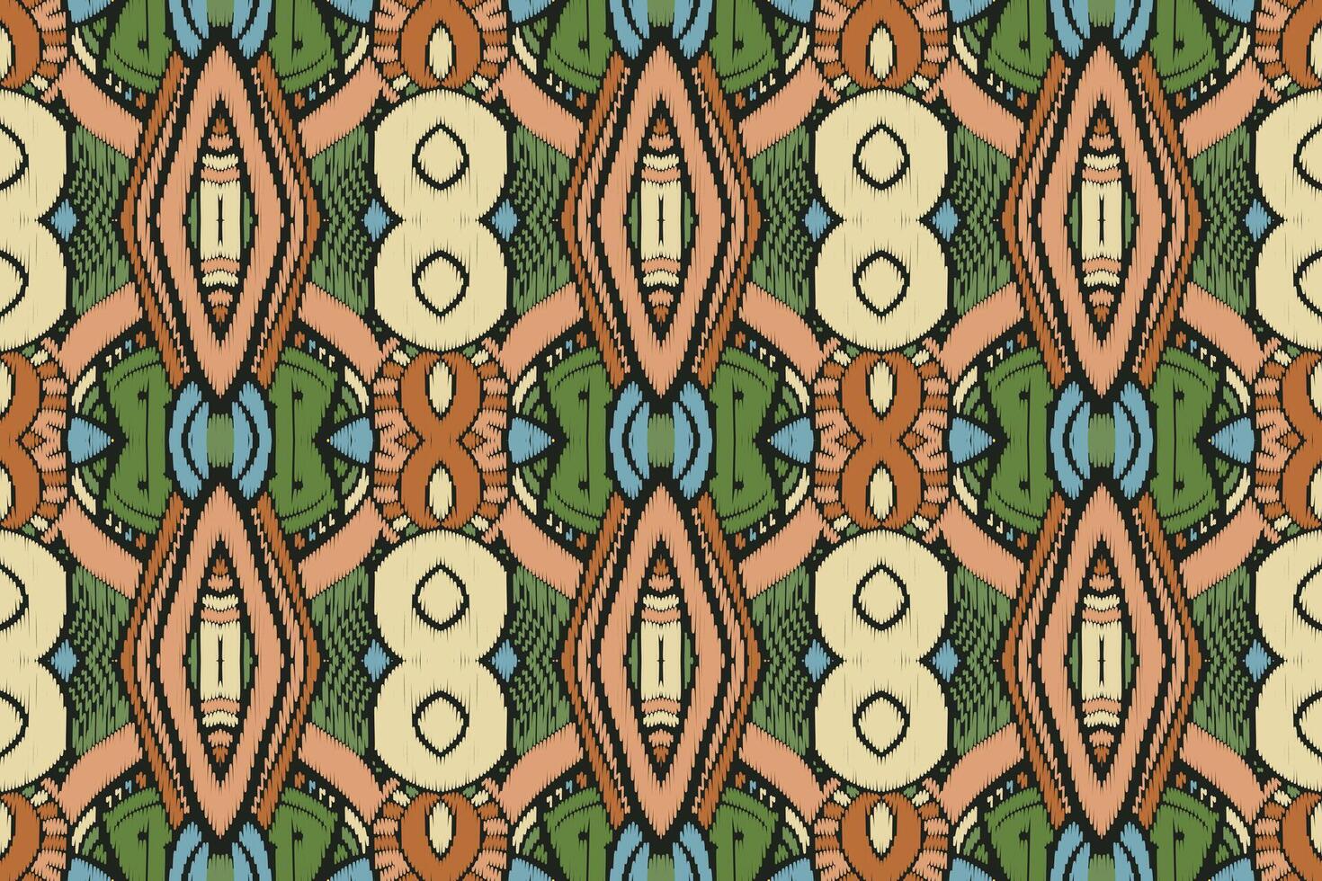 tela ikat de patrones sin fisuras estilo de bordado tradicional étnico geométrico. diseño para fondo, alfombra, estera, sarong, ropa, ilustración vectorial. vector