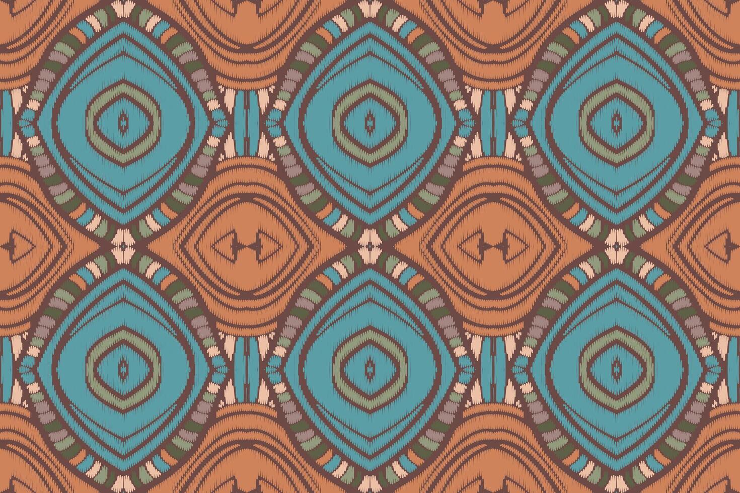 tela ikat de patrones sin fisuras estilo de bordado tradicional étnico geométrico. diseño para fondo, alfombra, estera, sarong, ropa, ilustración vectorial. vector