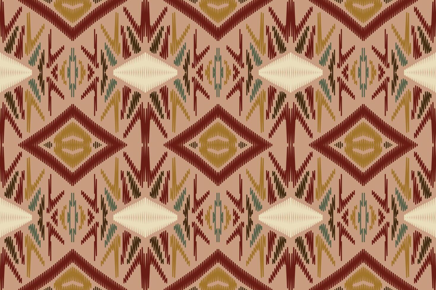 tela ikat de patrones sin fisuras estilo de bordado tradicional étnico geométrico. diseño para fondo, alfombra, estera, sarong, ropa, ilustración vectorial. vector