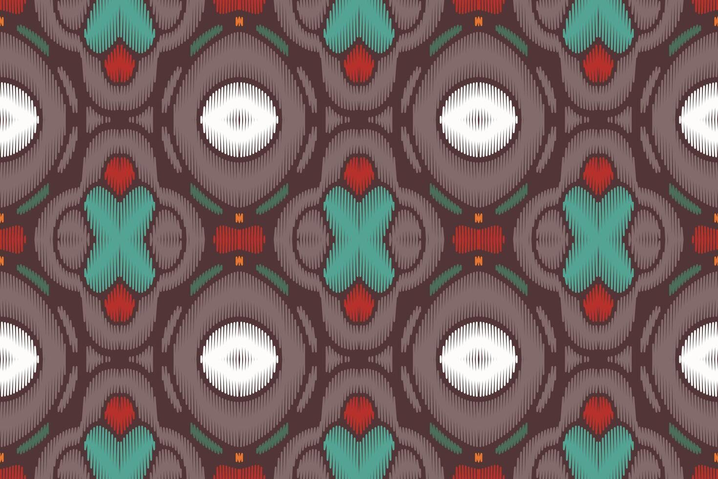 fabric ikat seamless pattern geometric ethnic traditional embroidery style.Design for background,carpet,mat,sarong,clothing,Vector illustration. vector