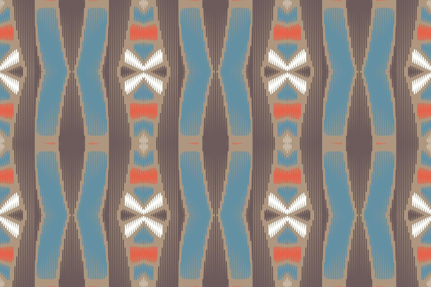 tela ikat de patrones sin fisuras estilo de bordado tradicional étnico geométrico. diseño para fondo, alfombra, estera, sarong, ropa, ilustración vectorial. vector