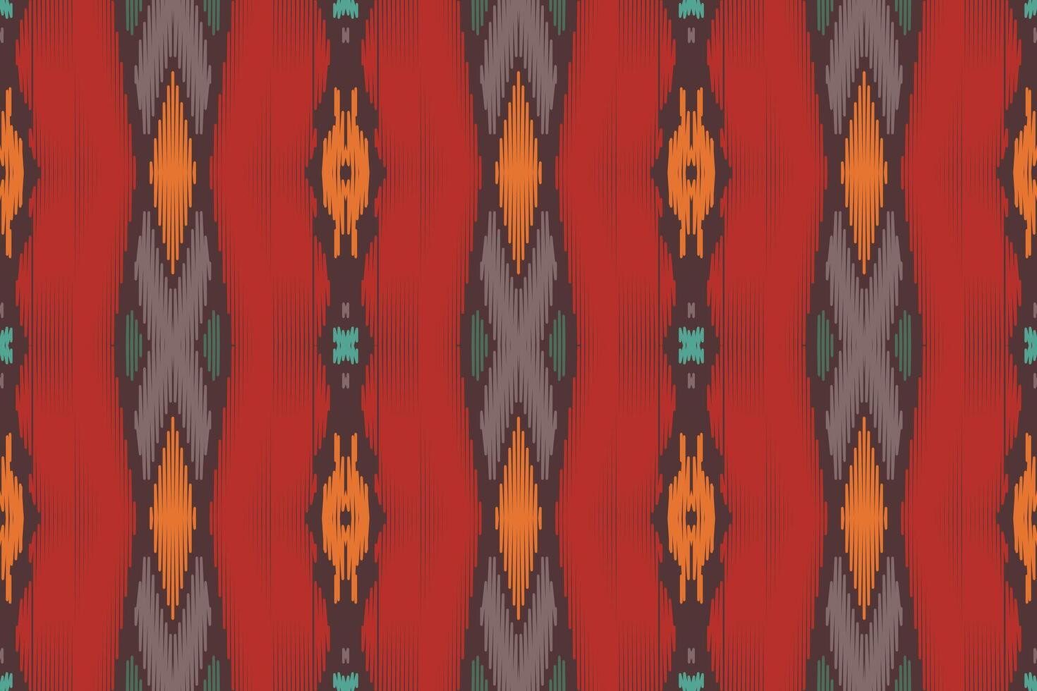 tela ikat de patrones sin fisuras estilo de bordado tradicional étnico geométrico. diseño para fondo, alfombra, estera, sarong, ropa, ilustración vectorial. vector
