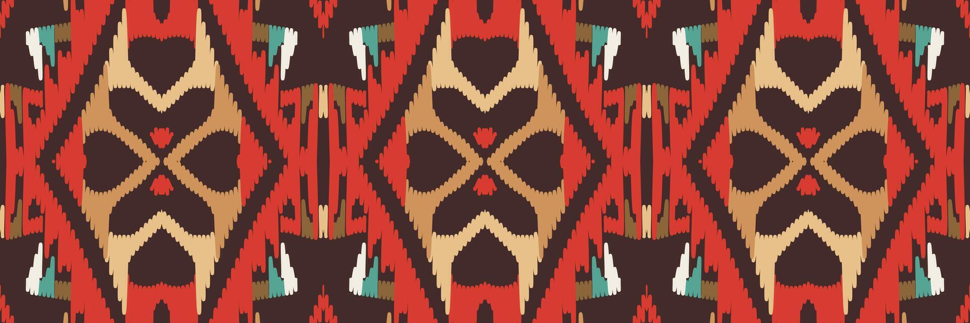 diseño de patrón étnico de bordado geométrico abstracto ikat. tela azteca alfombra mandala ornamento chevron textil decoración papel pintado. tribal boho nativo étnico pavo tradicional vector de fondo