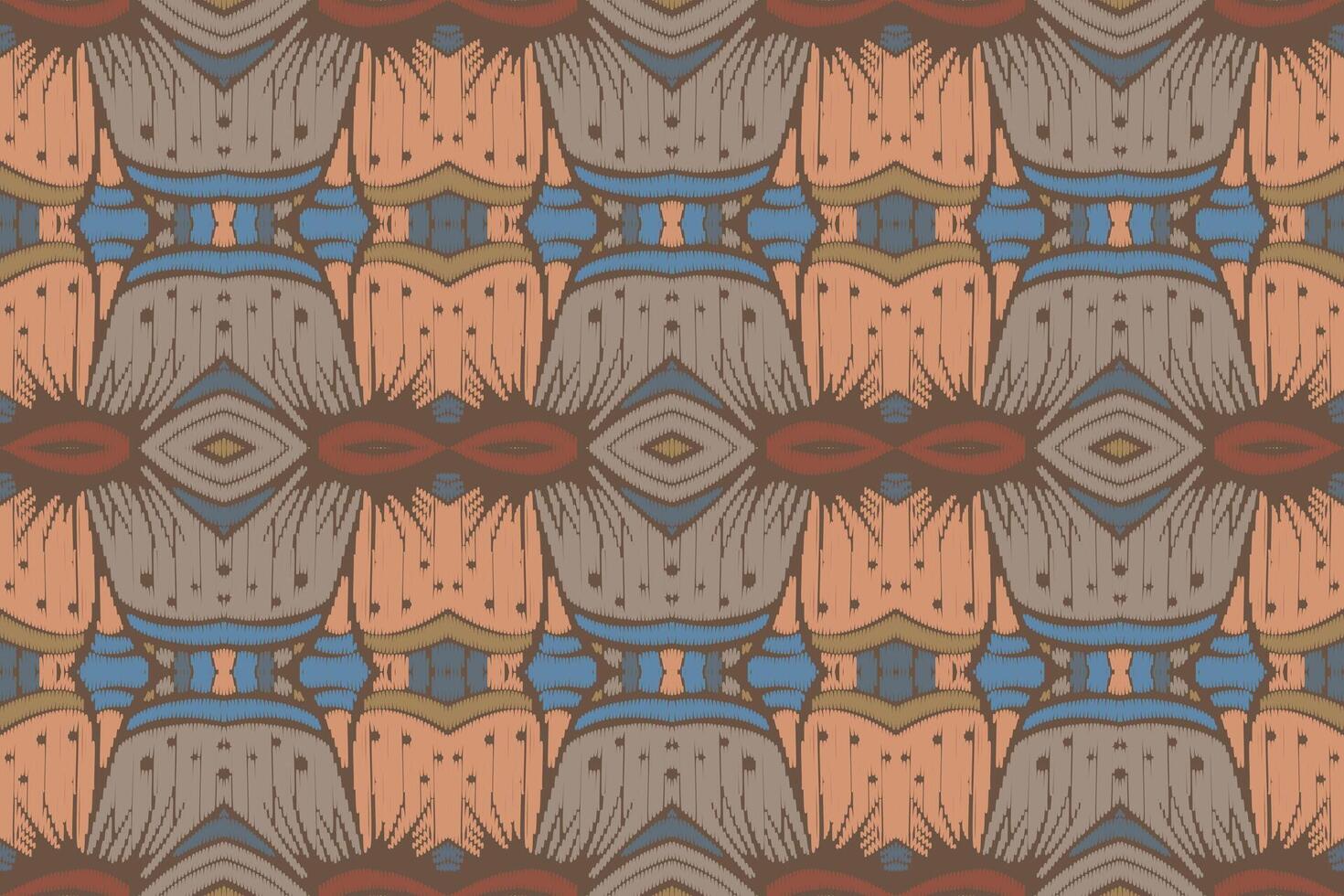 fabric ikat seamless pattern geometric ethnic traditional embroidery style.Design for background,carpet,mat,sarong,clothing,Vector illustration. vector