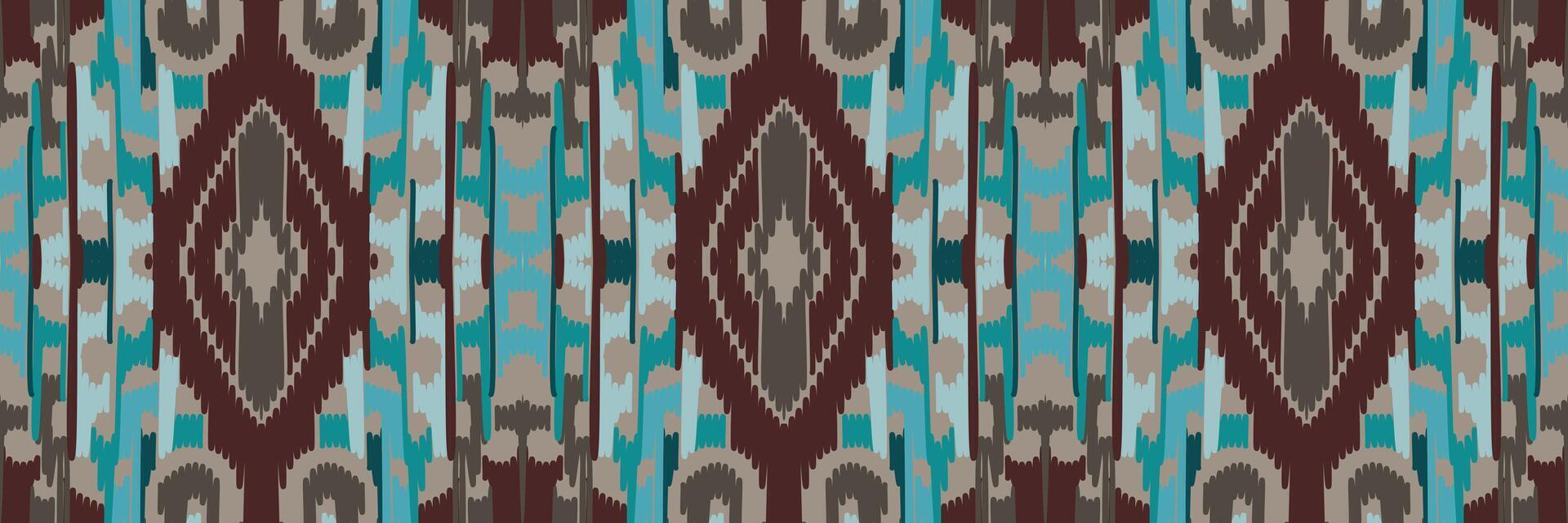 diseño de patrón étnico de bordado geométrico abstracto ikat. tela azteca alfombra mandala ornamento chevron textil decoración papel pintado. tribal boho nativo étnico pavo tradicional vector de fondo