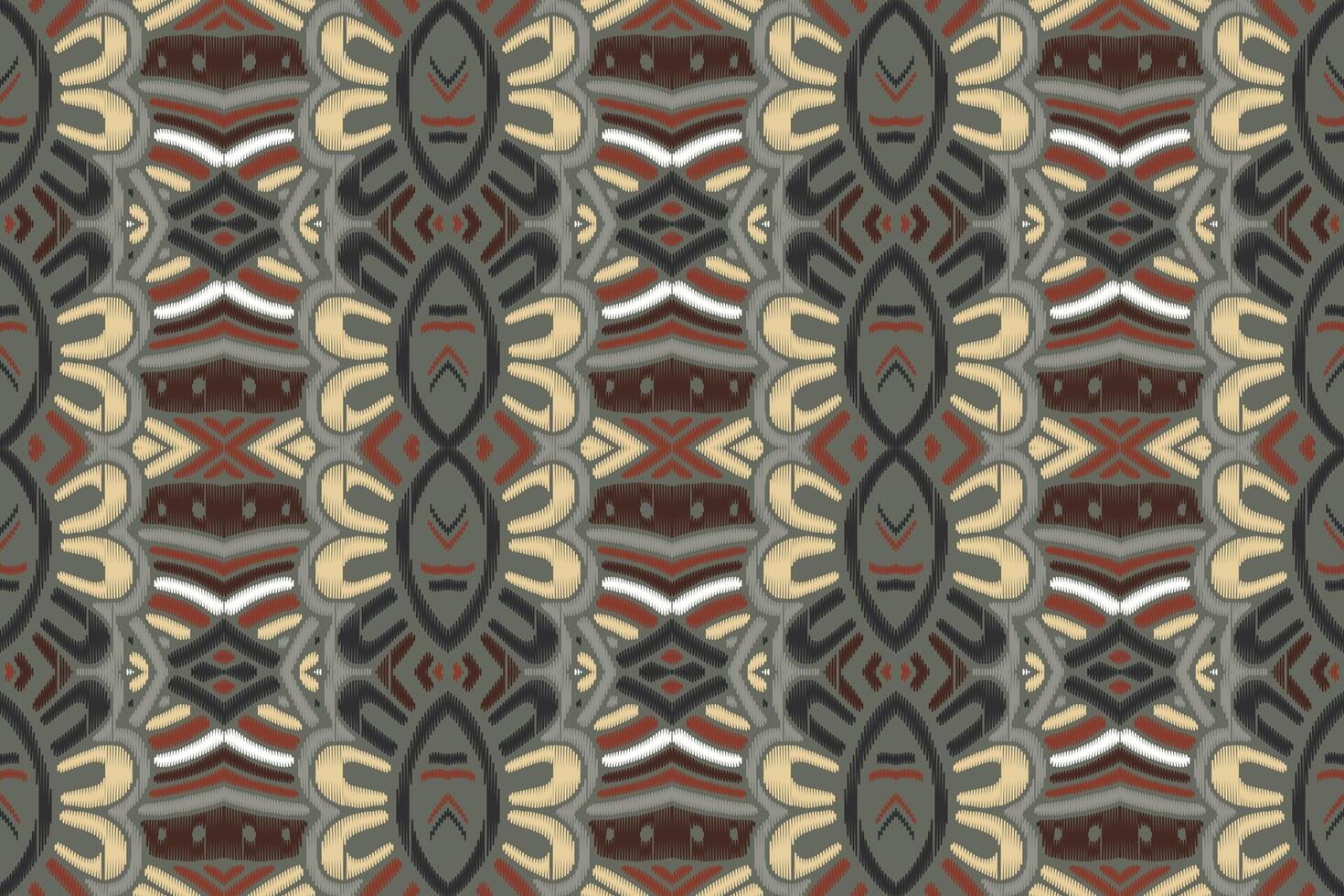 tela ikat de patrones sin fisuras estilo de bordado tradicional étnico geométrico. diseño para fondo, alfombra, estera, sarong, ropa, ilustración vectorial. vector