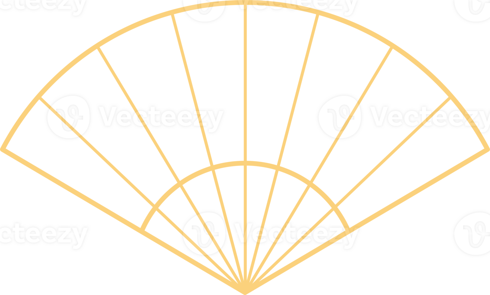 Folding Hand fan asian style, semicircular shape, illustration and decoration, flat design, 2D front view. png
