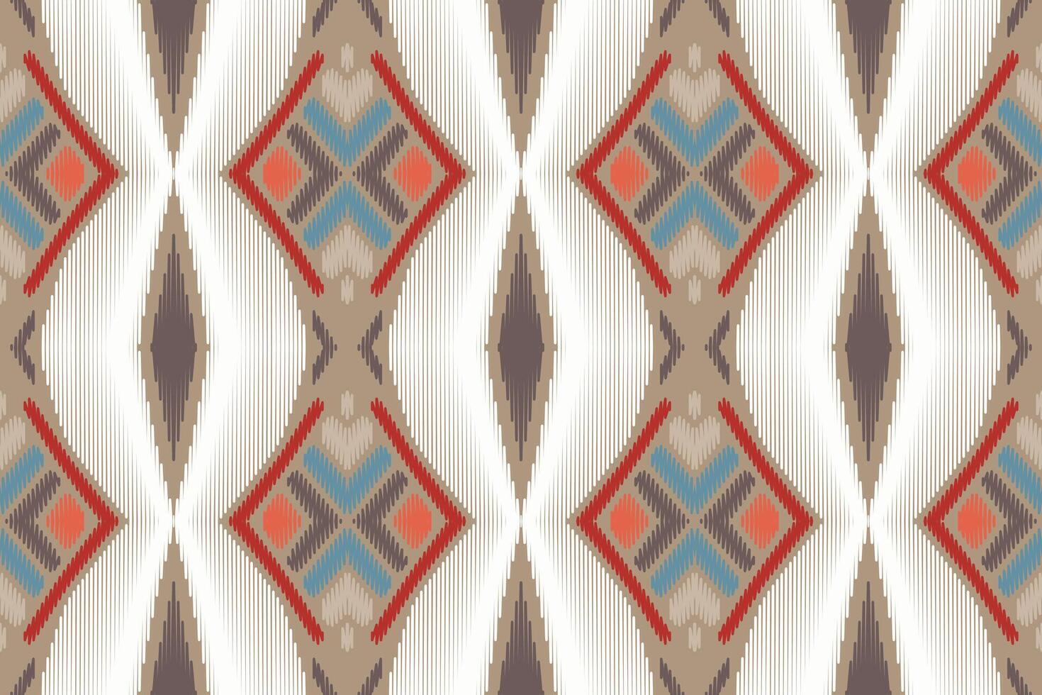 tela ikat de patrones sin fisuras estilo de bordado tradicional étnico geométrico. diseño para fondo, alfombra, estera, sarong, ropa, ilustración vectorial. vector