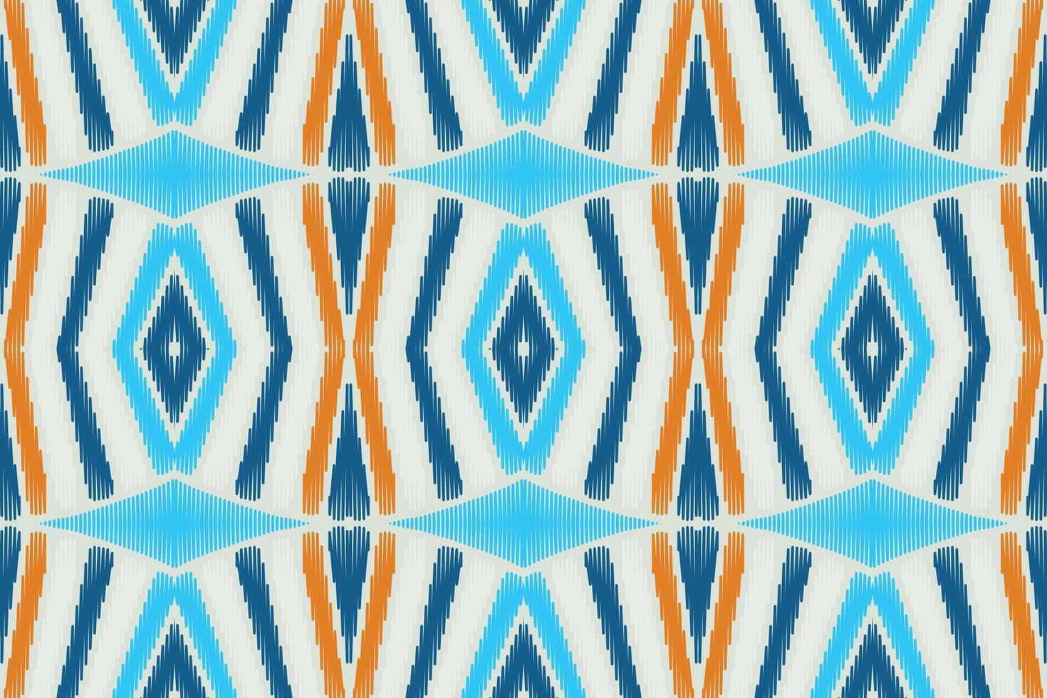 fabric ikat seamless pattern geometric ethnic traditional embroidery style.Design for background,carpet,mat,sarong,clothing,Vector illustration. vector
