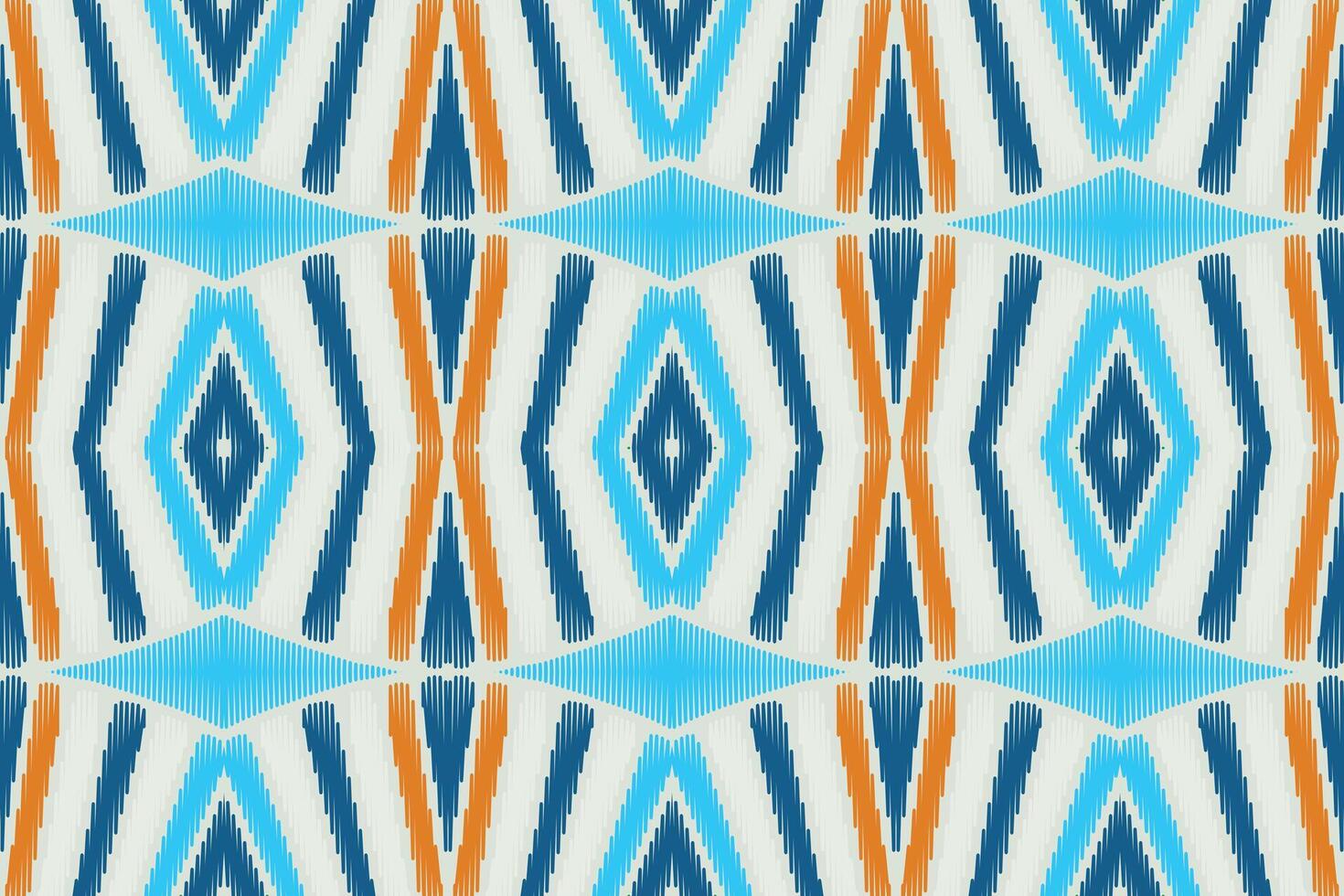 fabric ikat seamless pattern geometric ethnic traditional embroidery style.Design for background,carpet,mat,sarong,clothing,Vector illustration. vector