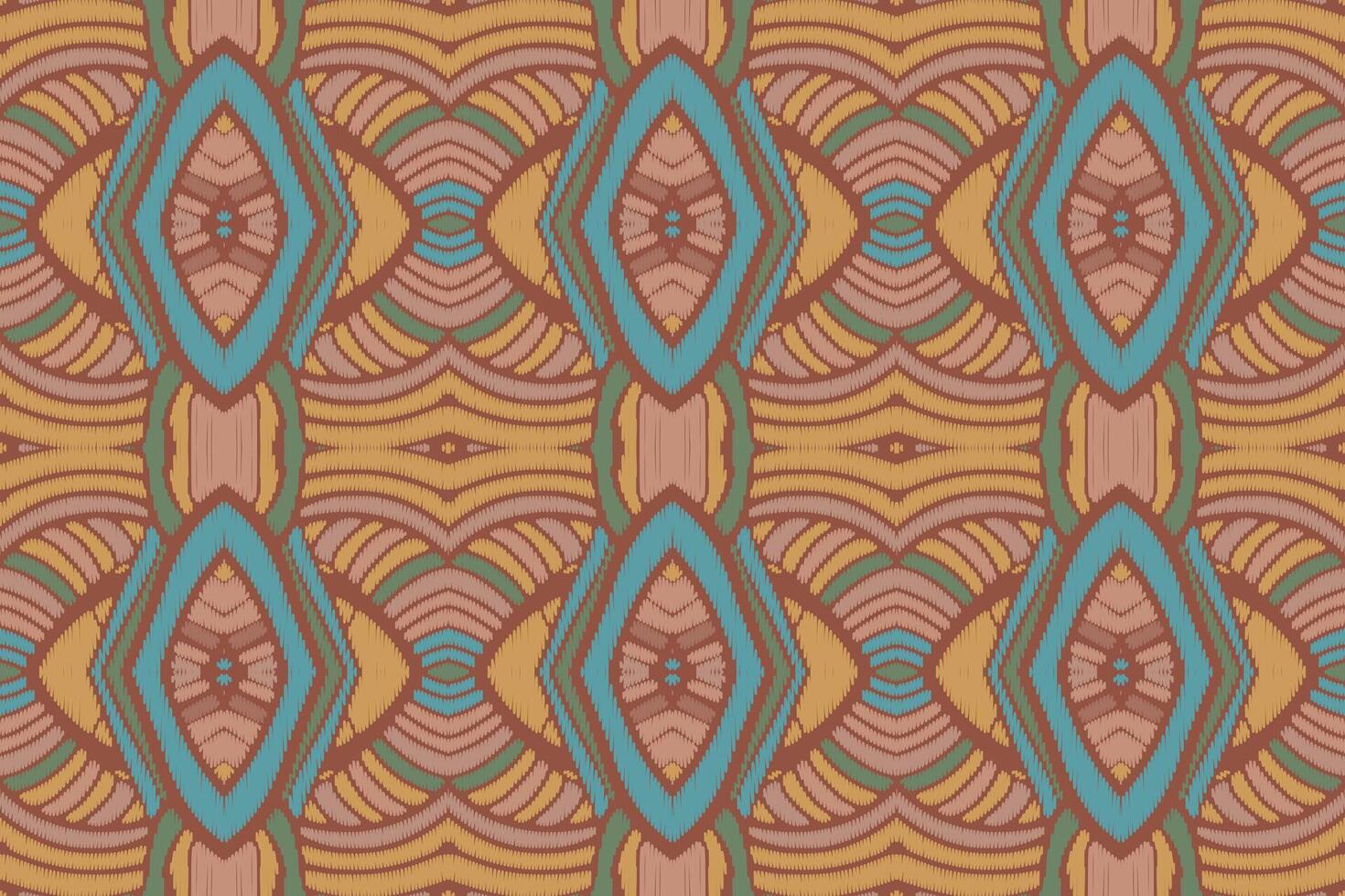 tela ikat de patrones sin fisuras estilo de bordado tradicional étnico geométrico. diseño para fondo, alfombra, estera, sarong, ropa, ilustración vectorial. vector