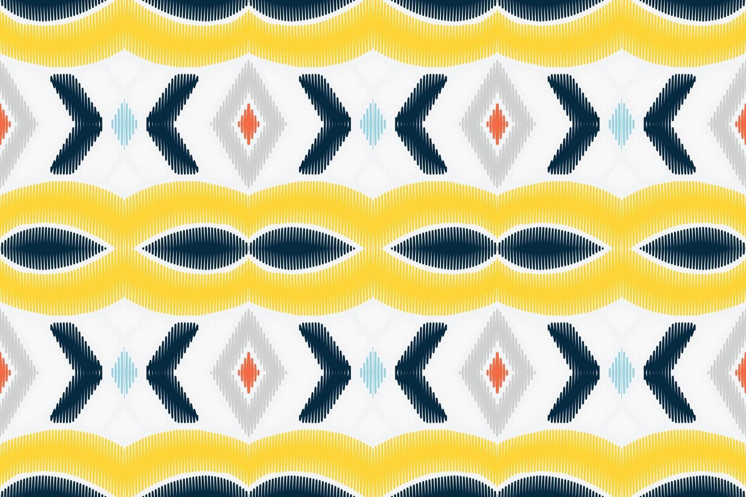 tela ikat de patrones sin fisuras estilo de bordado tradicional étnico geométrico. diseño para fondo, alfombra, estera, sarong, ropa, ilustración vectorial. vector