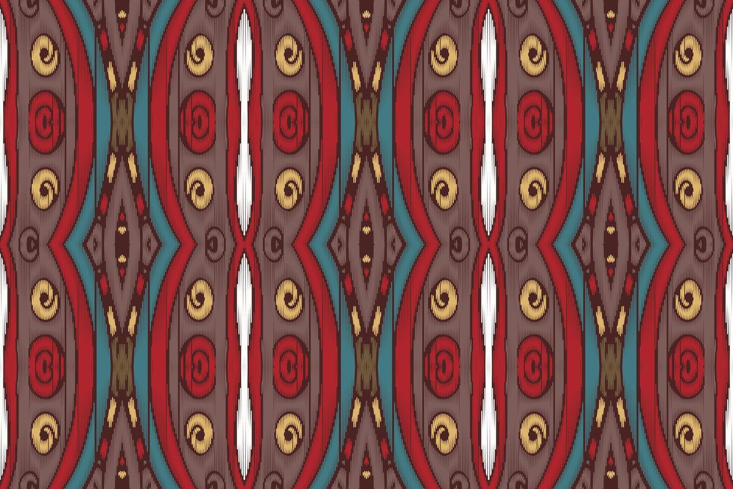 tela ikat de patrones sin fisuras estilo de bordado tradicional étnico geométrico. diseño para fondo, alfombra, estera, sarong, ropa, ilustración vectorial. vector