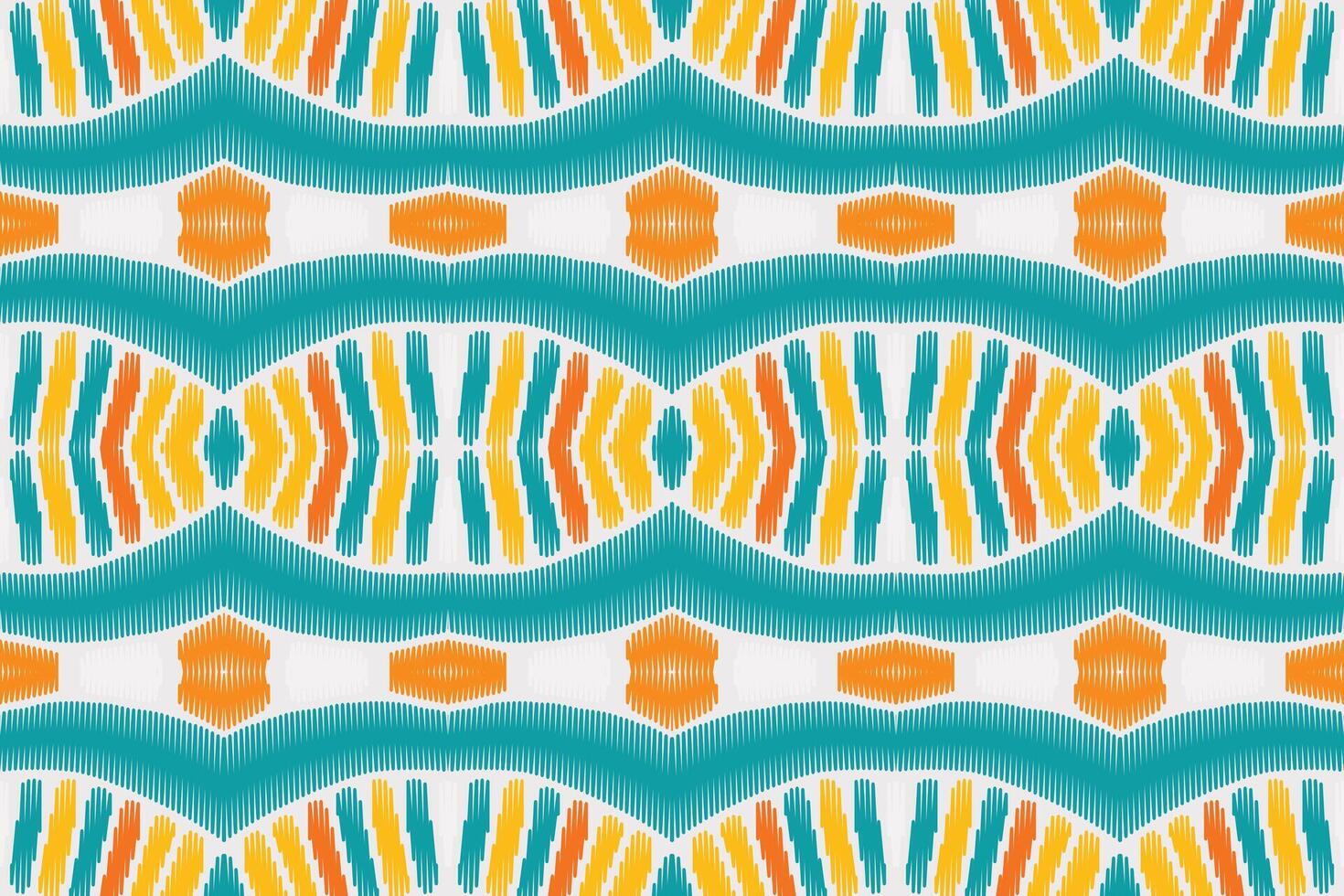 fabric ikat seamless pattern geometric ethnic traditional embroidery style.Design for background,carpet,mat,sarong,clothing,Vector illustration. vector