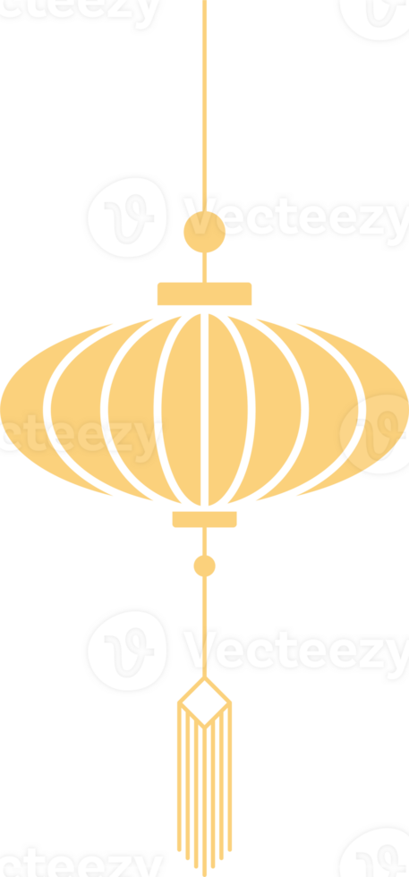Chinese lanterns, illustrations and decorations for Asian New Year, flat design, 2D front view. png