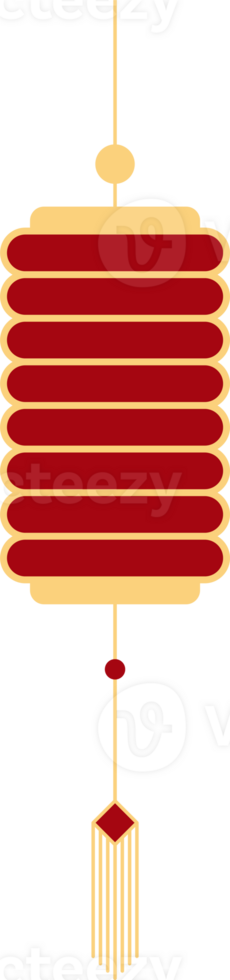 Chinese lanterns, illustrations and decorations for Asian New Year, flat design, 2D front view. png