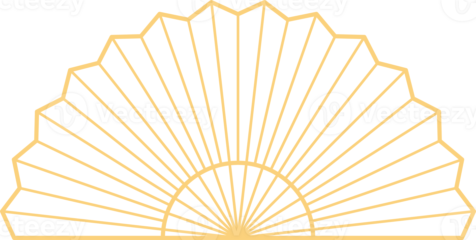 Folding Hand fan asian style, semicircular shape, illustration and decoration, flat design, 2D front view. png