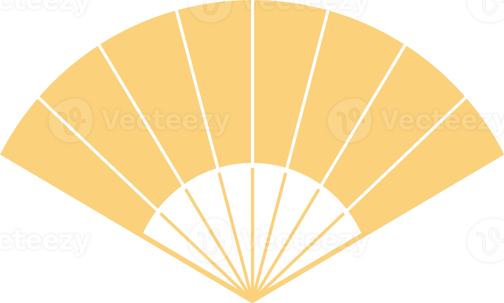 Folding Hand fan asian style, semicircular shape, illustration and decoration, flat design, 2D front view. png
