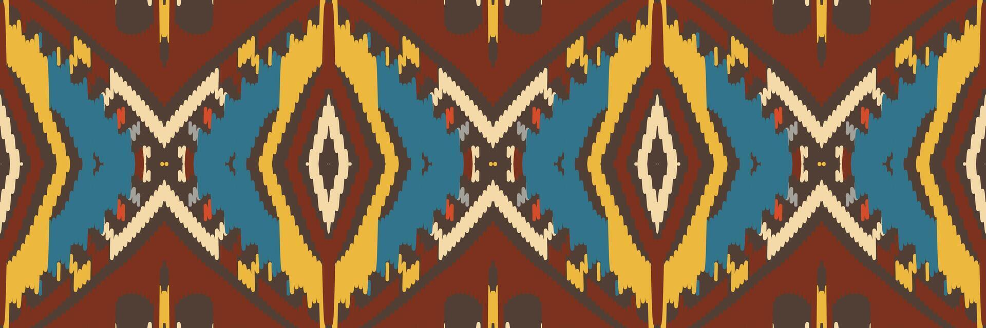 patrón ikat en tribal. geométrico étnico tradicional. estilo mexicano a rayas. diseño para fondo, papel tapiz, ilustración vectorial, tela, ropa, batik, alfombra, bordado. vector