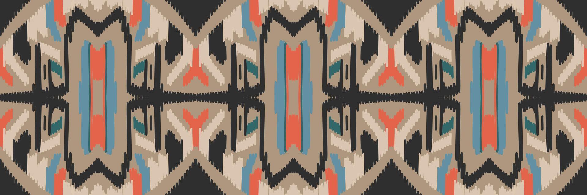 patrón ikat en tribal. geométrico étnico tradicional. estilo mexicano a rayas. diseño para fondo, papel tapiz, ilustración vectorial, tela, ropa, batik, alfombra, bordado. vector