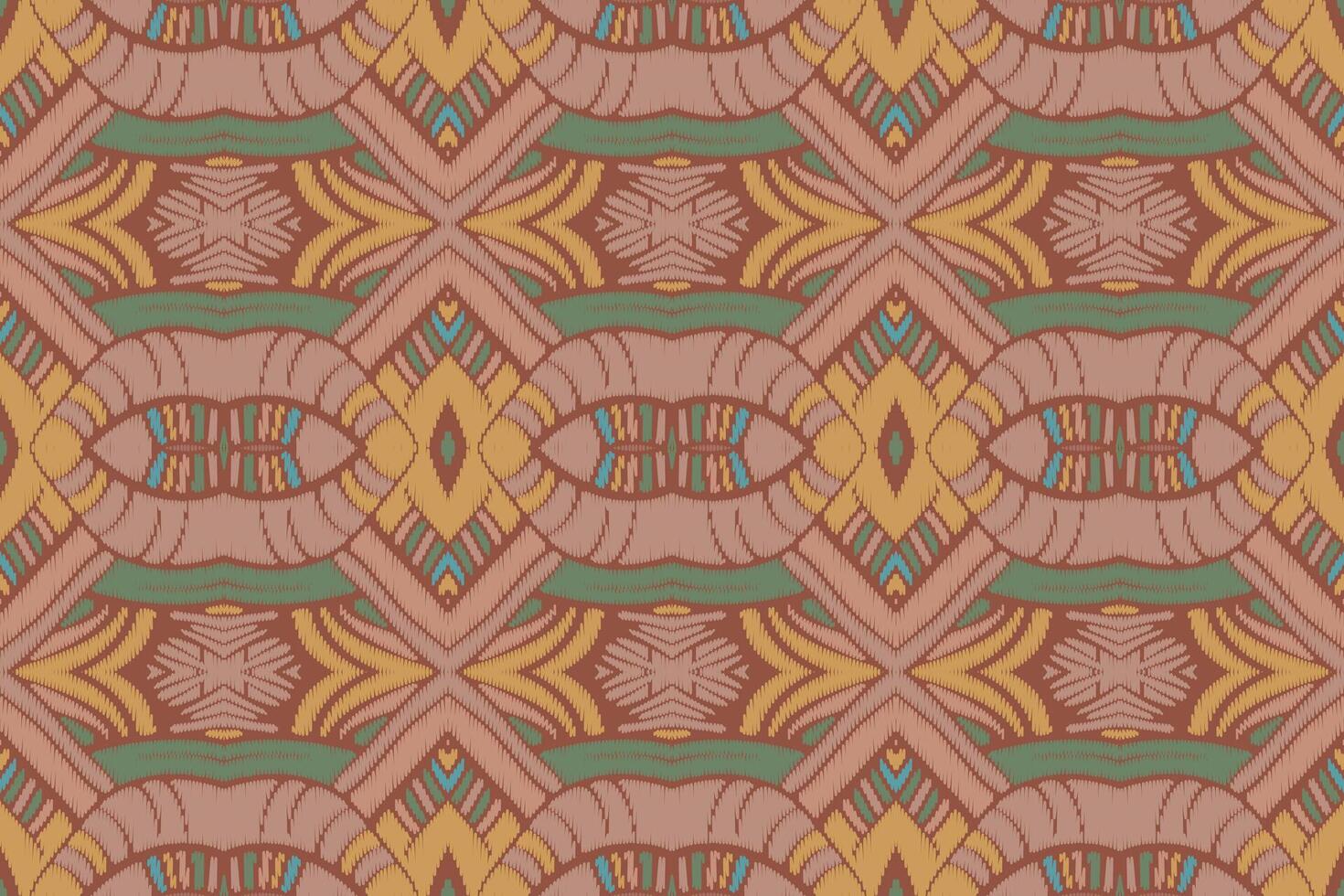 fabric ikat seamless pattern geometric ethnic traditional embroidery style.Design for background,carpet,mat,sarong,clothing,Vector illustration. vector