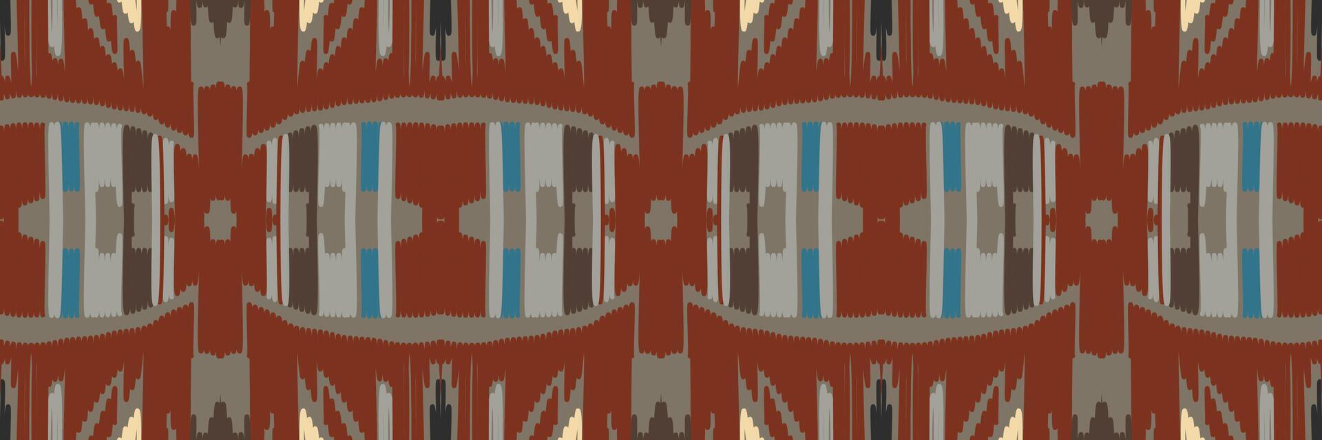 diseño de patrón étnico de bordado geométrico abstracto ikat. tela azteca alfombra mandala ornamento chevron textil decoración papel pintado. tribal boho nativo étnico pavo tradicional vector de fondo